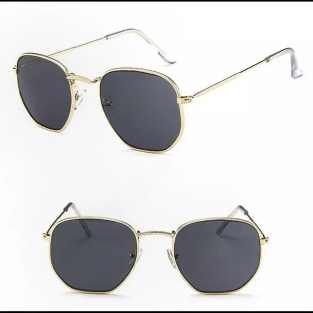 Unisex Retro Gold Frame Sunglasses